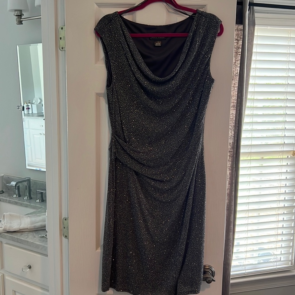 nylon/spandex metallic silver cocktail dress ideal for Holiday!!!